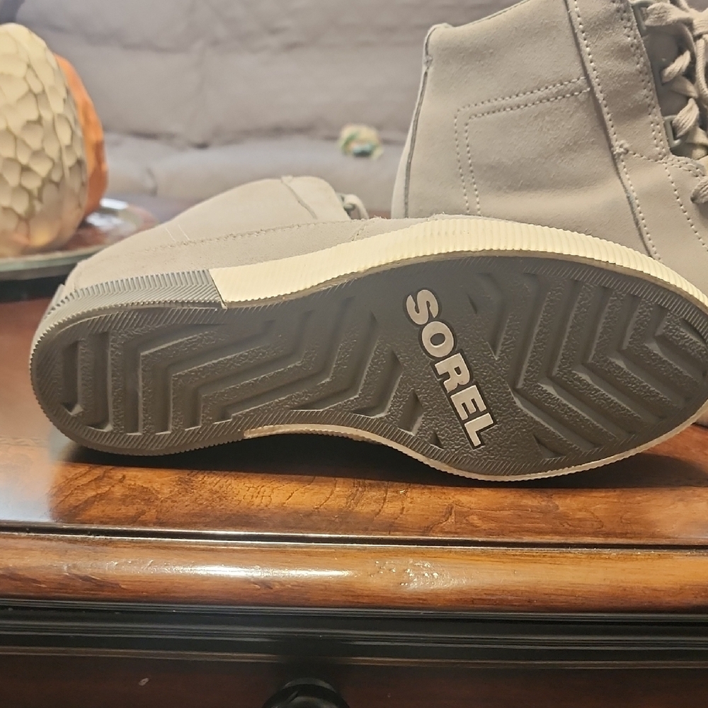Sorel Gray High-Top Wedge Sneakers - Picture 3 of 7